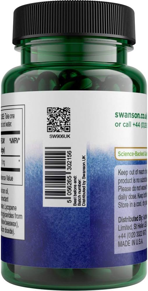 Swanson - Lykopen, 10 mg - 120 mjukkapslar - Bild 4