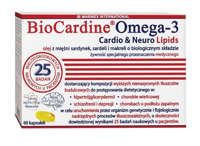Marinex - BioCardine Omega-3 Cardio & Neuro Lipider, 60 kapslar | Vitaminer och MineralerOmega & Näringsoljor | Apoteka