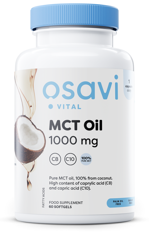 Osavi - MCT-olja, 1000 mg - 60 mjukkapslar | Veganska produkterHälsa och välbefinnandeOmegas - EFA - CLA - oljorHälsokostMCT-olja | Apoteka