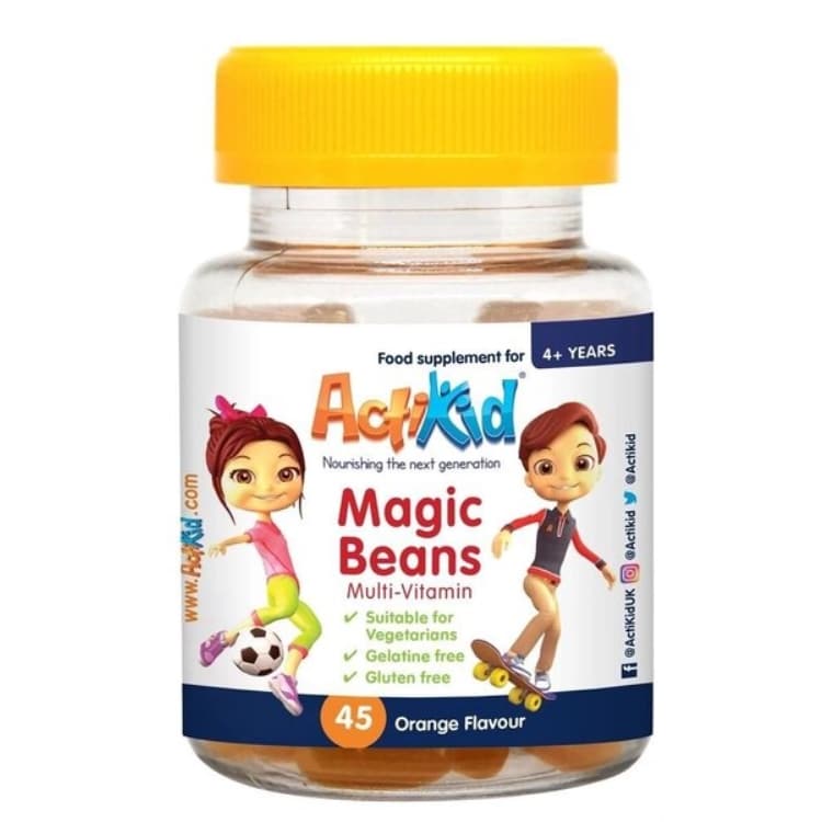 ActiKid - Magic Beans Multivitamin, Apelsin - 45 tuggummier | Vitaminer och MineralerHälsa och välbefinnandeMultivitaminerHälsokostBarns hälsa | Apoteka