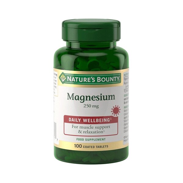 Natures Bounty - Magnesium, 250 mg, 100 överdragna tabletter | Vitaminer och MineralerVissa mineralerHälsa och välbefinnandeHälsokostMagnesium | Apoteka