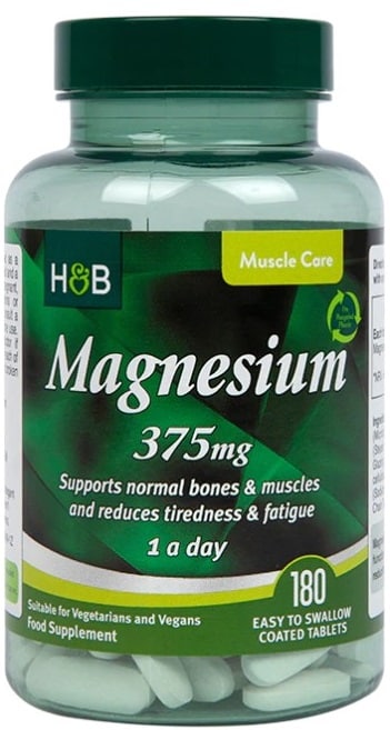 Holland &amp; Barrett - Magnesium, 375 mg, 180 tabletter | Vitaminer och MineralerVissa mineralerHälsa och välbefinnandeHälsokostMagnesium | Apoteka