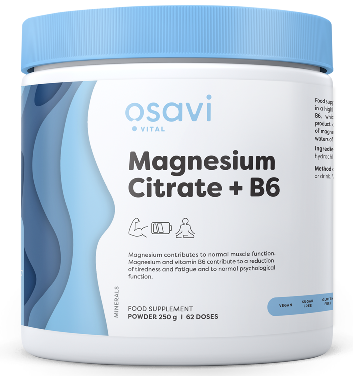 Osavi - Magnesiumcitrat + B6 Pulver, 250g | Vitaminer och MineralerVissa mineralerHälsa och välbefinnandeHälsokostMagnesiumBarns hälsa | Apoteka