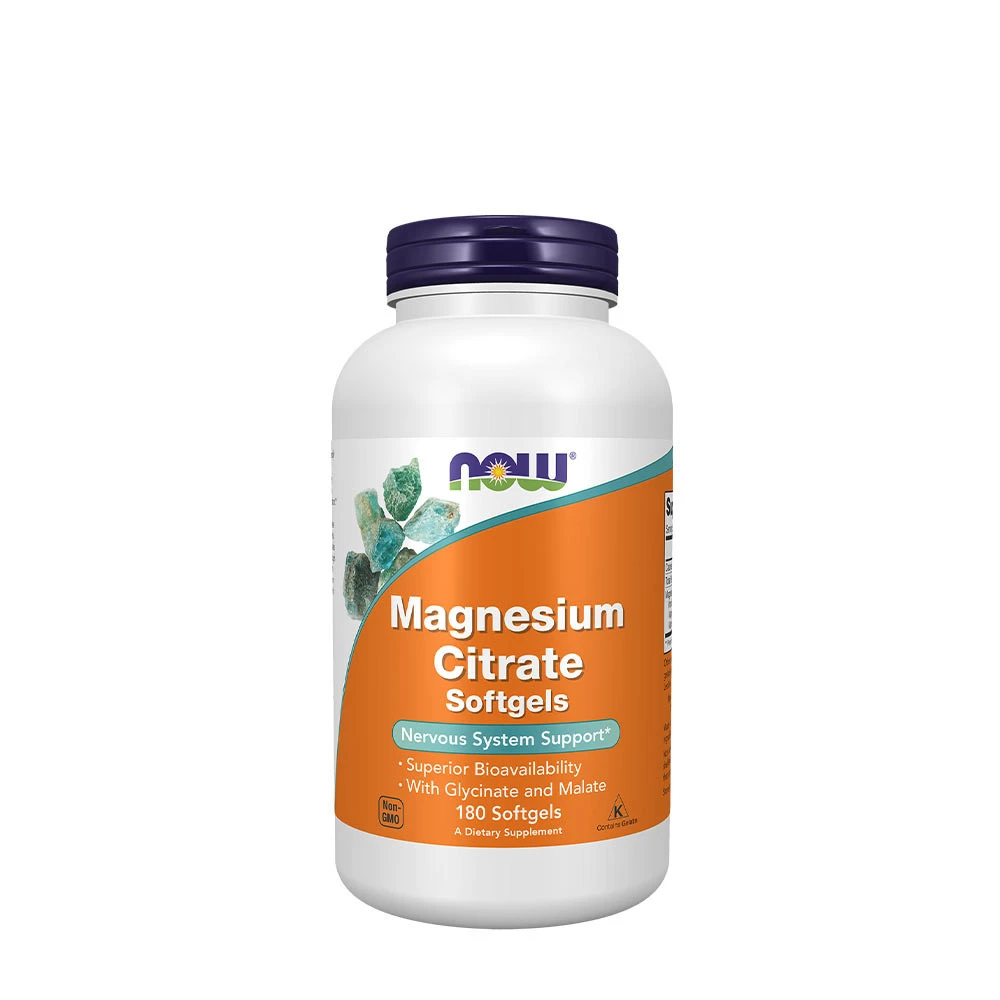 NOW - Magnesiumcitrat Softgels, 180 kapslar | Vitaminer och MineralerVissa mineralerHälsokostMagnesium | Apoteka