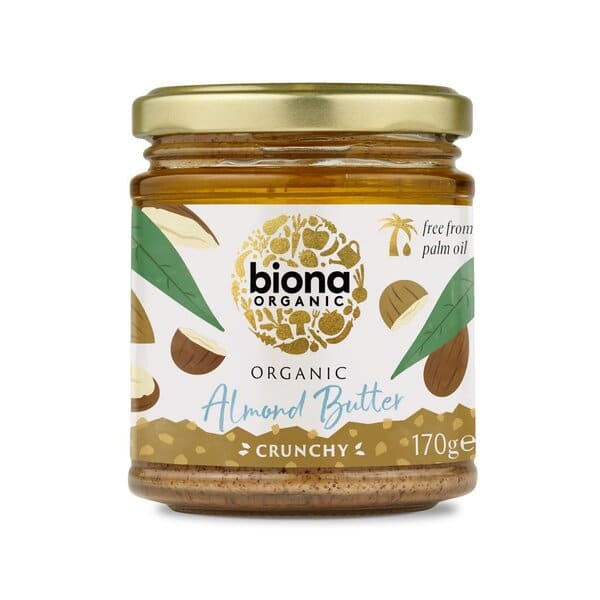 Biona Organic - Mandelsmör, Knäckigt - 170g | HälsokostNötsmör | Apoteka