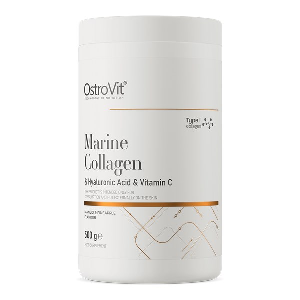 OstroVit - Marint Kollagen &amp; Hyaluronsyra &amp; Vitamin C, Mango &amp; Ananas - 500g | Vitaminer och MineralerHälsa och välbefinnandeHälsokostKollagenHyaluronsyraVitamin C | Apoteka