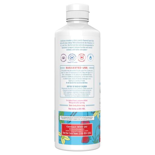 Mary Ruth's - Flytande Multivitamin för Barn, Liposomal Jordgubb Körsbär & Vanilj, 450 ml - Bild 3