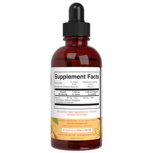 Mary Ruth's - Vitamin C-droppar, Apelsin Vanilj-smak, 120 ml - Bild 3