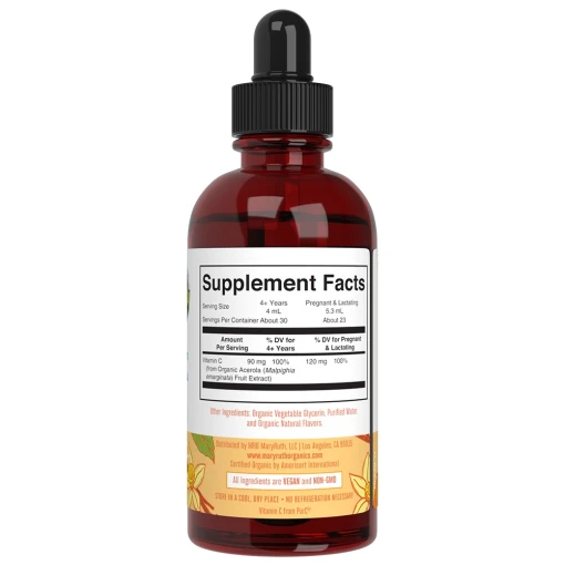 Mary Ruth's - Vitamin C-droppar, Apelsin Vanilj-smak, 120 ml - Bild 3