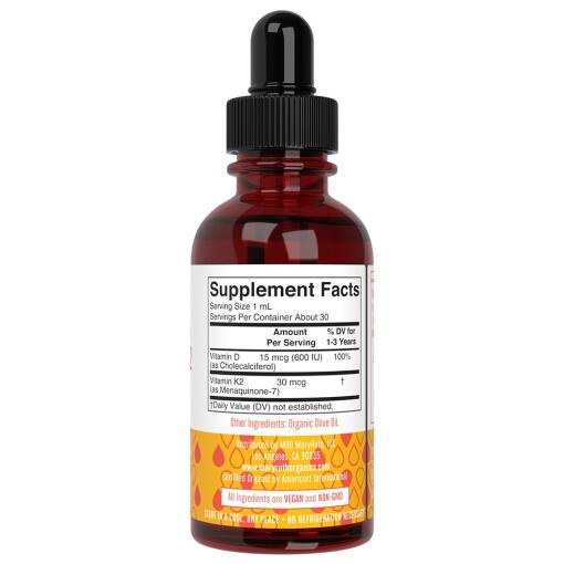 MaryRuth's - Vitamin D3+K2 Droppar för Småbarn, Osmaksatta 30 ml - Bild 5