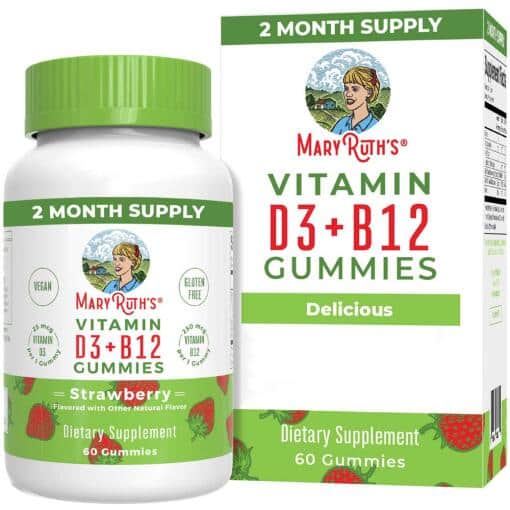 MaryRuth's - Vitamin D3+B12 Gummies, Jordgubb, 60 gummibjörnar - Bild 2