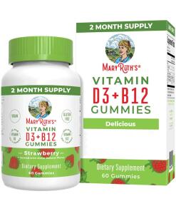 MaryRuth's Vitamin D3+B12 Gummies Strawberry 60 gummy bears