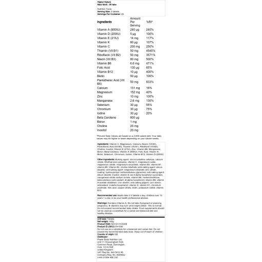 Higher Nature - Maxi Multi, 90 tabletter - Bild 2