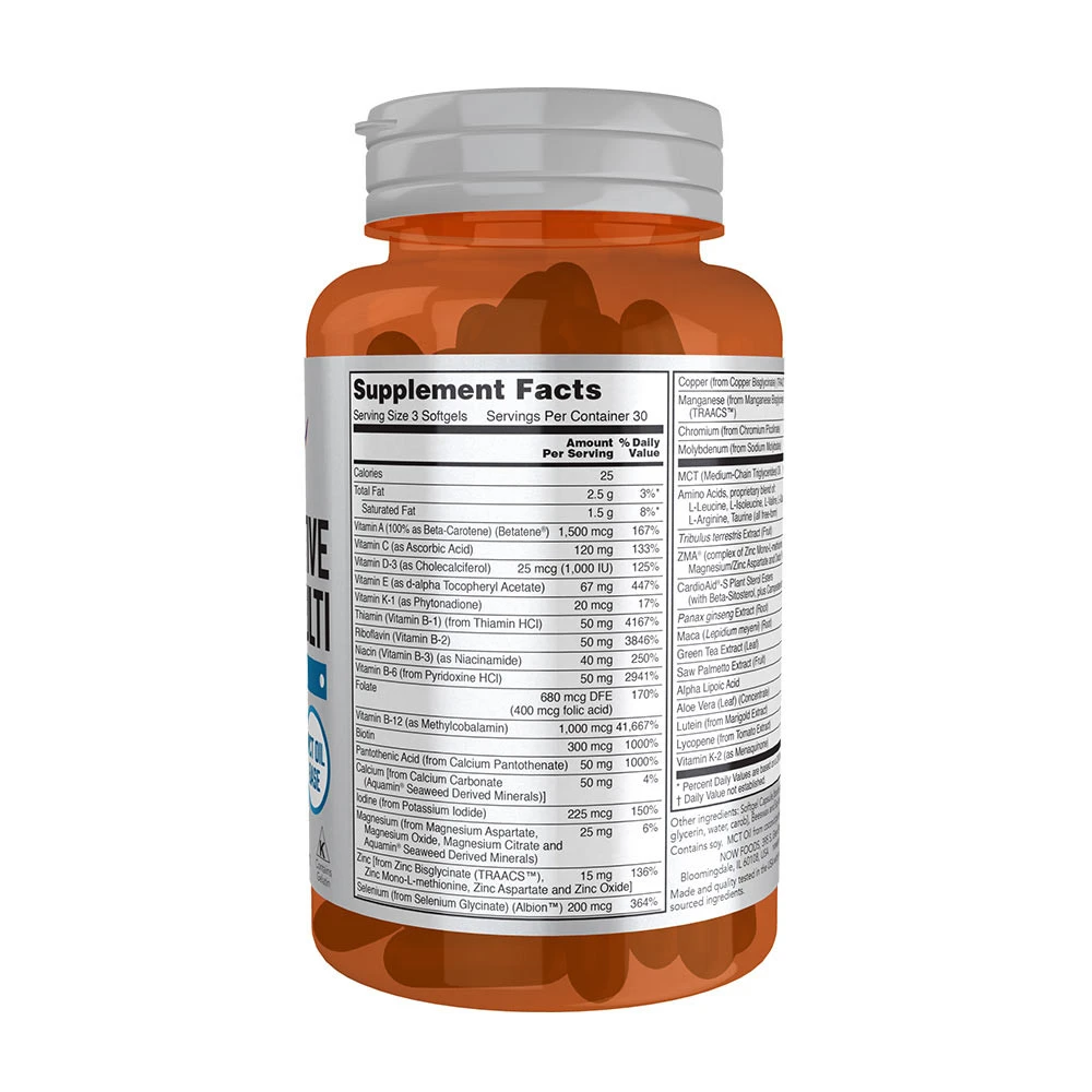 NOW - Aktiv Sport Multivitamin för män, softgels - Bild 2