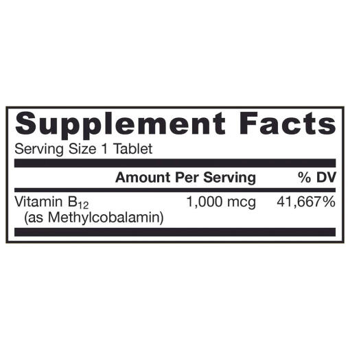 1000mcg (Lemon) - 100 vegan chewable tabs