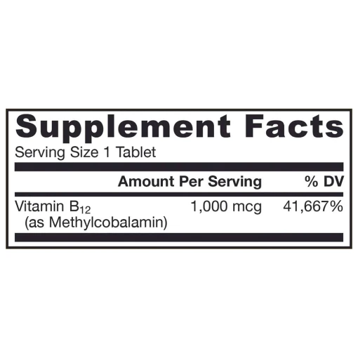 1000mcg (Lemon) - 100 vegan chewable tabs