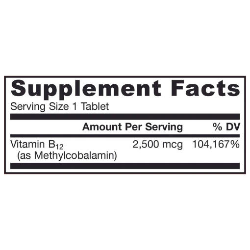 2500mcg (Tropical) - 100 vegan chewable tabs