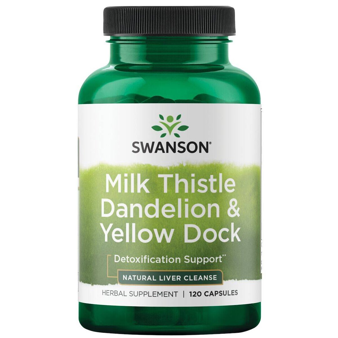 Swanson - Milk Thistle Dandelion &amp; Yellow Dock, 120 kapslar | Vitaminer och MineralerHälsa och välbefinnandeÖrttillskottHälsokostMjölktistelMariatistelÖrter och växtbaserade preparat | Apoteka
