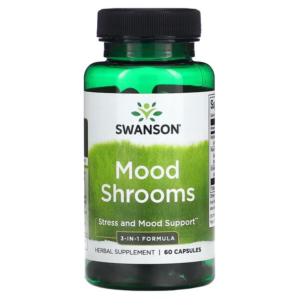 Swanson - Mood Shrooms, 60 kapslar | Vitaminer och MineralerVeganska produkterHälsa och välbefinnandeHälsokostFörbättra humöretHumörförbättring | Apoteka