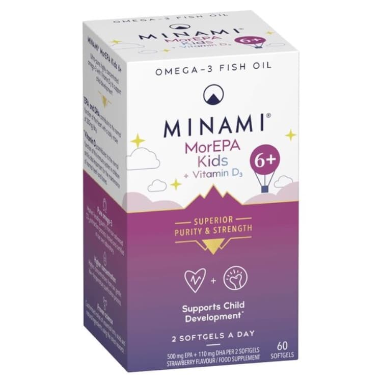 Minami - MorEPA Kids + Vitamin D3, 60 mjukkapslar