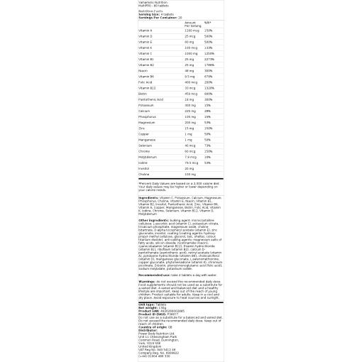 Yamamoto Nutrition - MultiPRO, 80 tabletter - Bild 2