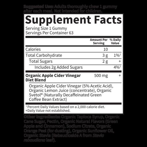 Garden of Life - Mykind Organics Äppelcidervinäger Diet Gummies, 63 veganska gummier - Bild 2