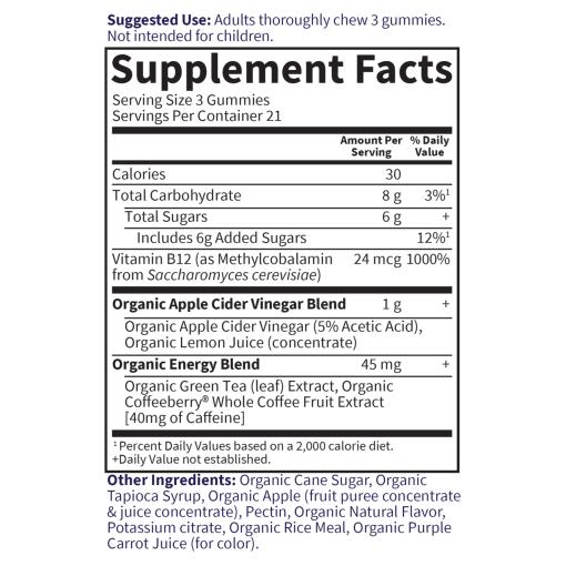 Garden of Life - Mykind Organics Äppelcidervinäger Energi Gummies, 63 veganska gummier - Bild 2