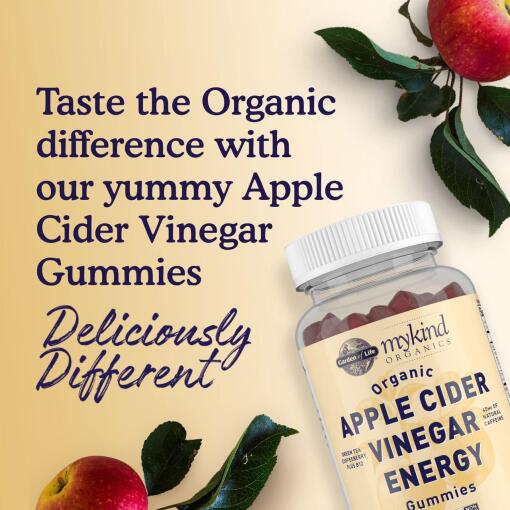 Garden of Life - Mykind Organics Äppelcidervinäger Energi Gummies, 63 veganska gummier - Bild 5