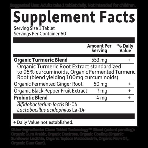 Garden of Life - Mykind Organics Extra Styrka Gurkmejatabletter, 120 st - Bild 2
