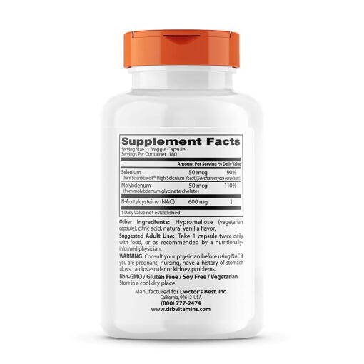Doctor's Best - NAC Detox Regulatorer, 180 kapslar - Bild 2