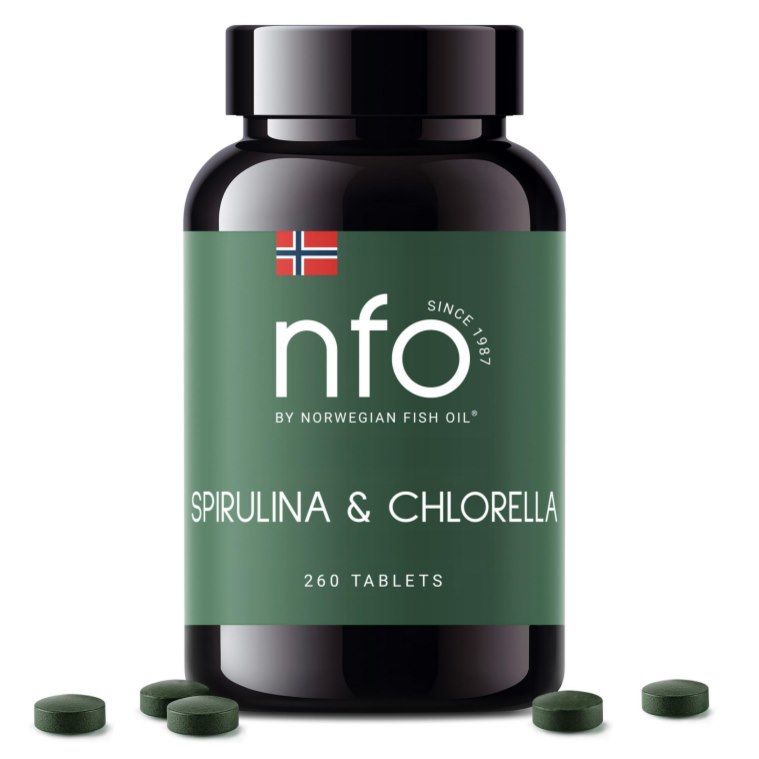 NFO - Spirulina & Chlorella, 260 tabletter | Vitaminer och MineralerSpirulinaÖrter och växtbaserade preparat | Apoteka