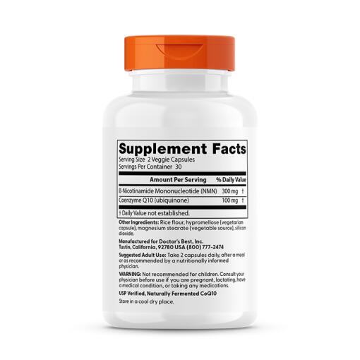 Doctor's Best - NMN + CoQ10, 60 veganska kapslar - Bild 2