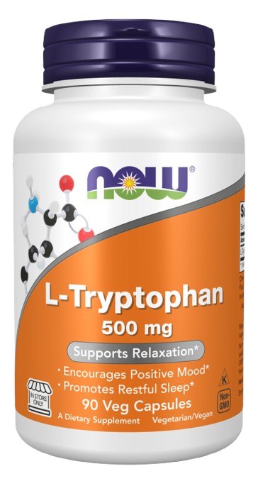 NOW Foods - L-Tryptofan, 500 mg (90 kapslar) | Vitaminer och MineralerAntioxidanterAminosyror och BCAAMental fokus och minneSömnstödFitness och träningL-tryptofan | Apoteka
