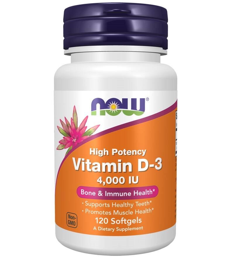 NOW Foods - Vitamin D3, 4000 IU, 120 kapslar | Vitaminer och MineralerVissa vitaminerD-vitamin | Apoteka