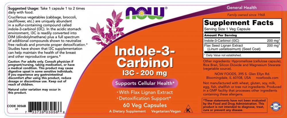NOW - Indol-3-karbinol, 200 mg - Bild 2