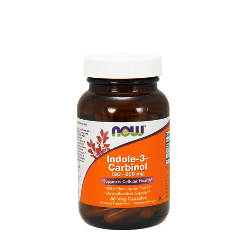 NOW Indole-3-Carbinol (I3C) 200 mg (60 Veg Capsules)