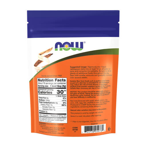 NOW Foods - Psyllium Husk Pulver, 680 g - Bild 2