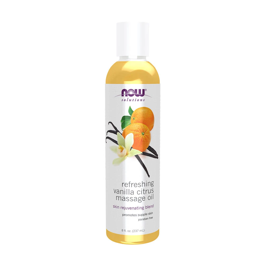 NOW Foods - Vanilj Citrus Massageolja, 237 ml | Veganska produkterHälsa och välbefinnandeHälsokostSkönhetKosmetikaAromaterapi | Apoteka