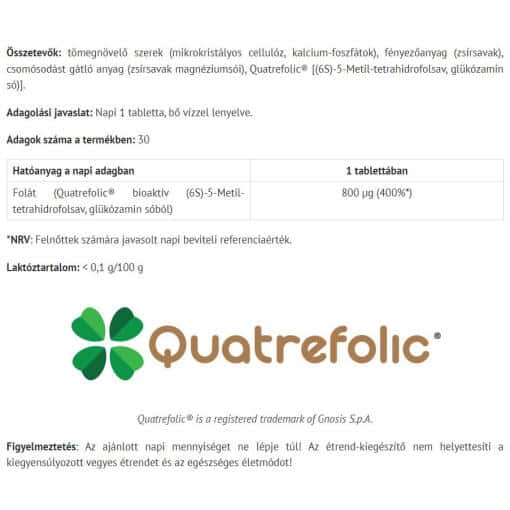 Natur Tanya - Bioaktivt Folate, 30 tabletter - Bild 2