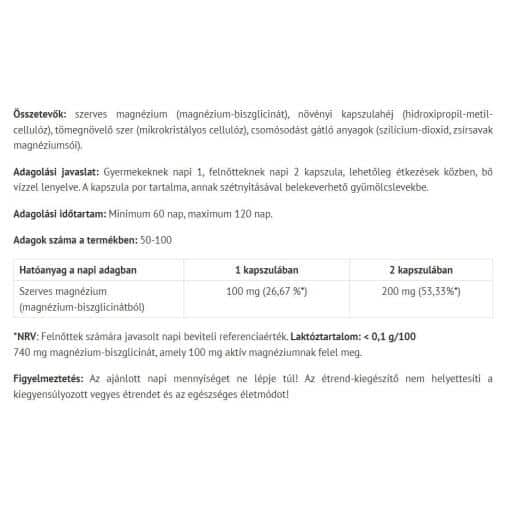 Natur Tanya - Magnesium Bisglycinat, 100 kapslar - Bild 2