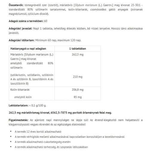 Natur Tanya - Mjölkört Max + Kolin, 60 tabletter - Bild 2