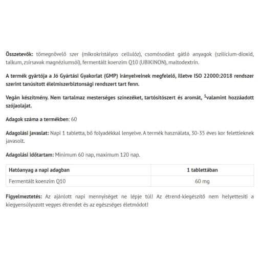 Natur Tanya - Organiskt Koenzym Q10, 60 tabletter - Bild 2