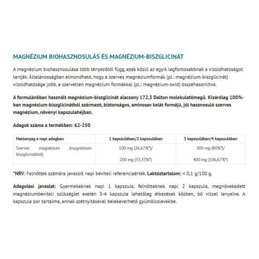 Natur Tanya - Veganskt Magnesium Bisglycinat, 250 Kapslar - Bild 2