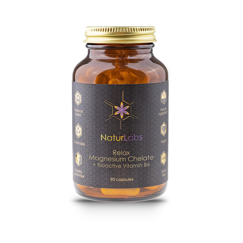 NaturLabs - Relax Magnesium Chelate Bisglycinate + Bioaktivt Vitamin B6, Kapslar | Nya produkterVitaminer och MineralerMultivitaminerB-vitaminMagnesium | Apoteka