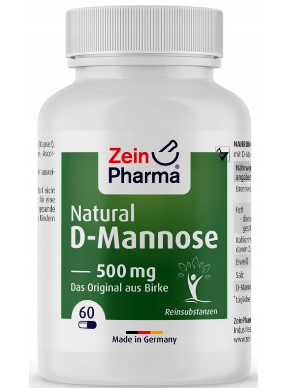Zein Pharma - Naturlig D-Mannos, 500 mg - 60 kapslar | Veganska produkterHälsa och välbefinnandeHälsokostUrinvägshälsa | Apoteka