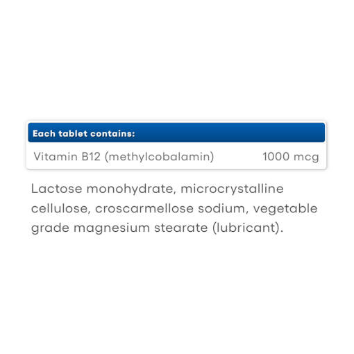 Natural Factors - B12 Metylkobalamin, 1000 mcg, 180 tabletter - Bild 2