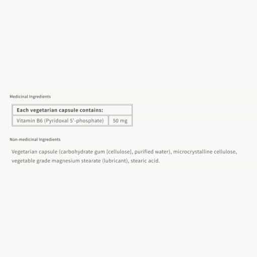 Natural Factors - BioCoenzymated Pyridoxal 5-Fosfat B6, 50 mg, 30 vegetabiliska kapslar - Bild 2