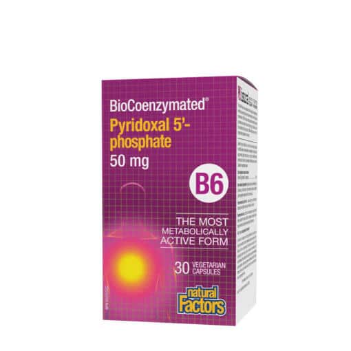 Natural Factors BioCoenzymated Pyridoxal 5-Phosphate B6 50 MG (30 Veggie Capsules)