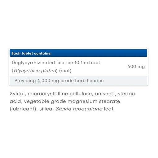 Natural Factors - DGL Deglycyrrhizinerad Lakritsrot, 400 mg, 90 tuggtabletter - Bild 2