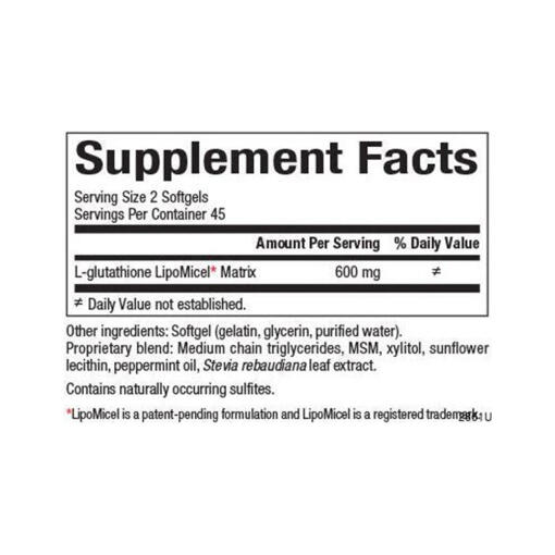 Natural Factors - Glutathione LipoMicel Matrix, 300 mg, 90 mjukkapslar - Bild 2